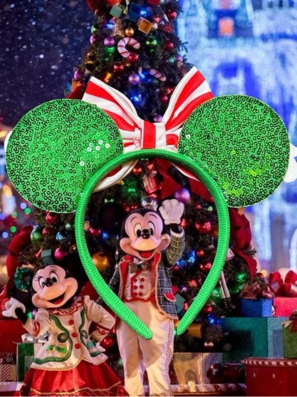 Disney Mickey and Minnie Christmas Theme Headband Ears